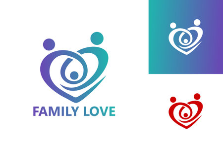 Family Love Logo Template Design Vector, Emblem, Design Concept, Creative Symbol, Iconのイラスト素材