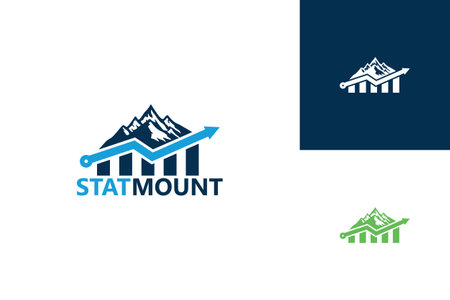 Statistic Mountain Logo Template Design Vector, Emblem, Design Concept, Creative Symbol, Iconのイラスト素材