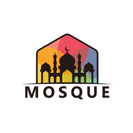 Mosque Logo Template Design Vector, Emblem, Design Concept, Creative Symbol, Iconのイラスト素材