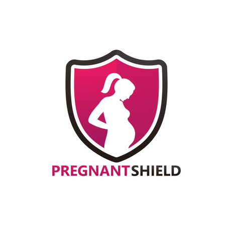 Pregnant Shield Logo Template Design Vector, Emblem, Design Concept, Creative Symbol, Iconのイラスト素材