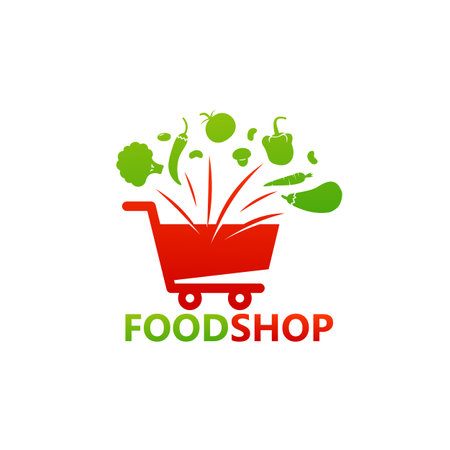 Food Shop Logo Template Design Vector, Emblem, Design Concept, Creative Symbol, Iconのイラスト素材