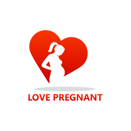 Love Pregnant Logo Template Design Vector, Emblem, Design Concept, Creative Symbol, Iconのイラスト素材