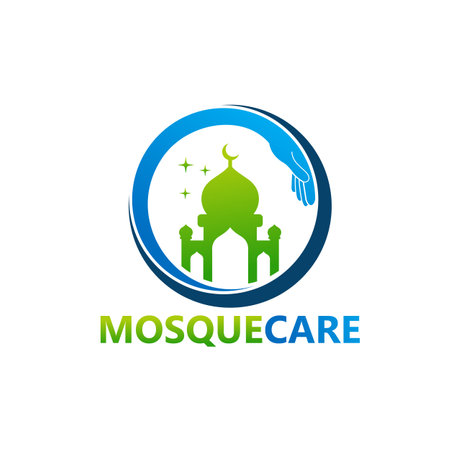 Mosque Care Logo Template Design Vector, Emblem, Design Concept, Creative Symbol, Iconのイラスト素材