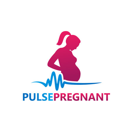 Pulse Pregnant Logo Template Design Vector, Emblem, Design Concept, Creative Symbol, Iconのイラスト素材