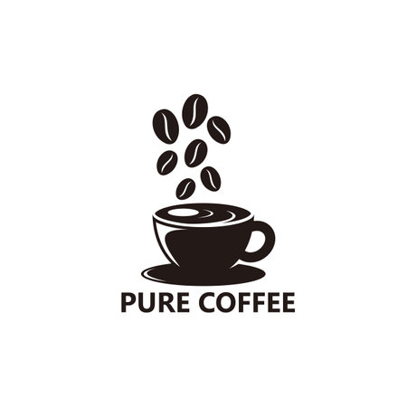 Pure Coffee Logo Template Design Vector, Emblem, Design Concept, Creative Symbol, Iconのイラスト素材