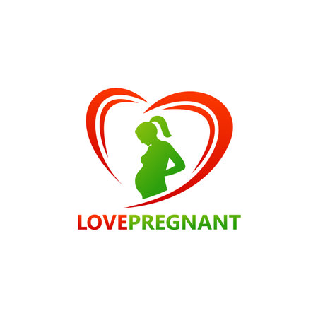 Love Pregnant Logo Template Design Vector, Emblem, Design Concept, Creative Symbol, Iconのイラスト素材