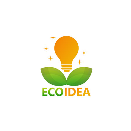 Eco Idea Bulb Logo Template Design Vector, Emblem, Design Concept, Creative Symbol, Iconのイラスト素材