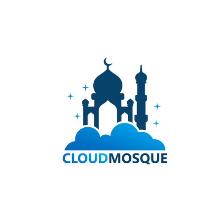 Cloud Mosque Logo Template Design Vector, Emblem, Design Concept, Creative Symbol, Iconのイラスト素材