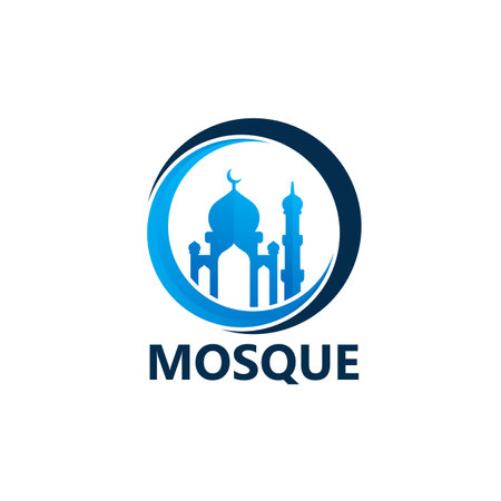 Mosque Logo Template Design Vector, Emblem, Design Concept, Creative Symbol, Iconのイラスト素材