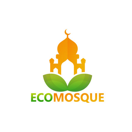 Eco Mosque Logo Template Design Vector, Emblem, Design Concept, Creative Symbol, Iconのイラスト素材