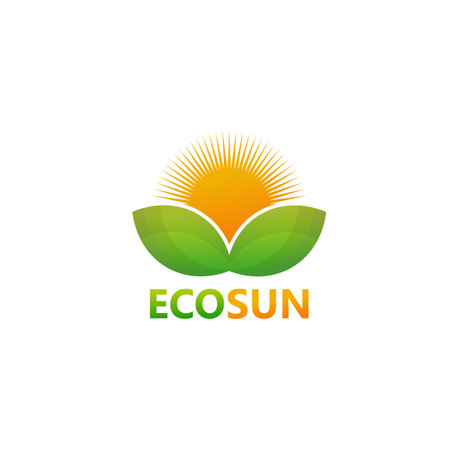Eco Sun Logo Template Design Vector, Emblem, Design Concept, Creative Symbol, Iconのイラスト素材