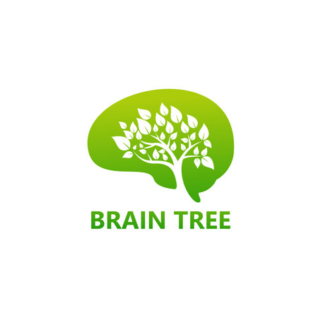 Brain Tree Logo Template Design Vector, Emblem, Design Concept, Creative Symbol, Iconのイラスト素材
