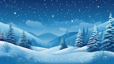 Vector illustration of snow season background, AI generated Imageの素材