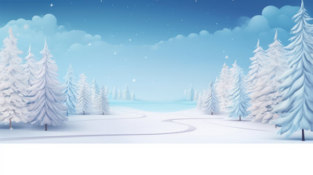 Winter banner background, AI generated Imageの素材