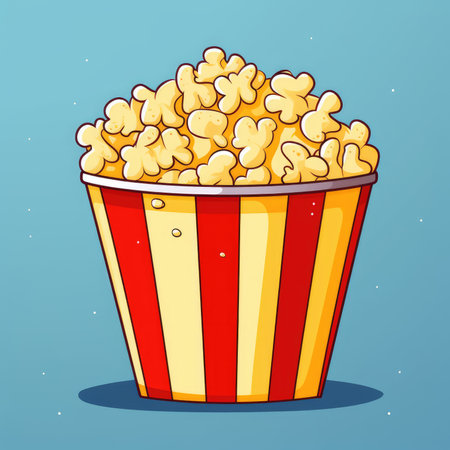 Popcorn bucket icon illustration, AI generated Imageの素材