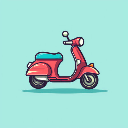 Scooter motorbike icon, AI generated Imageの素材