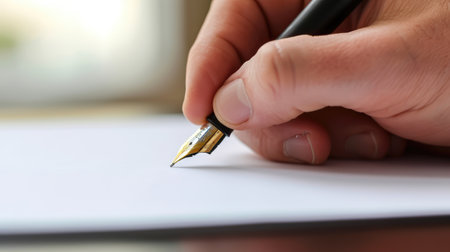 Close up photo of hand writing, AI generated Imageの素材