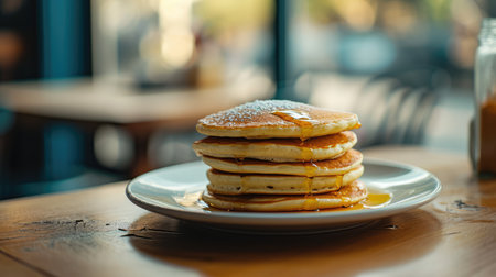 Pancakes on a plate, AI generated Imageの素材