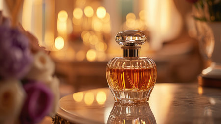 Luxurious perfume on the table, AI generated Imageの素材