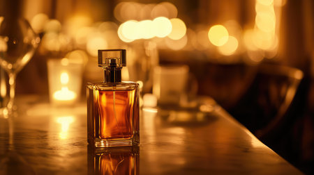 Luxurious perfume on the table, AI generated Imageの素材