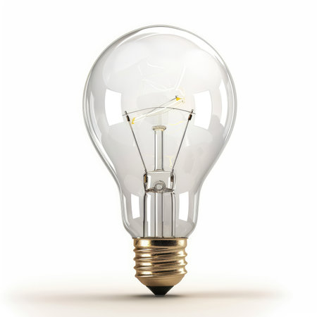 Bulbs on white background, AI generated Imageの素材