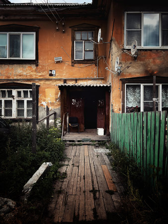 Old house in the old town of Lviv, Ukraine. Toned.の写真素材