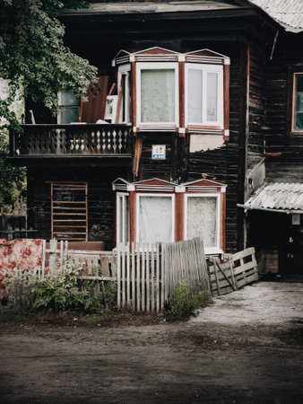 Old wooden house in the village. vintage style. toned.の写真素材