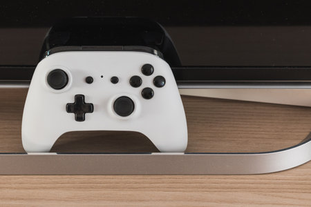 close-up of a game console controller