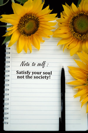 Note to self - Satisfy your soul not the society! Mental health inspirational motivational quote on...
