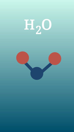 water molecule and formula on blue backgroundのイラスト素材