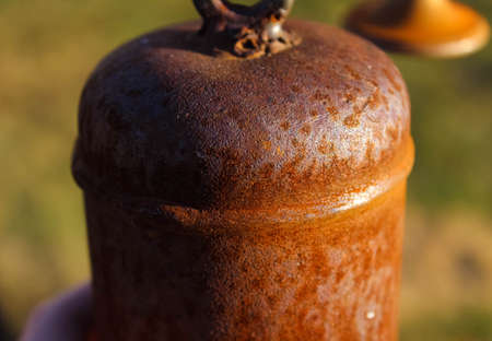 Rusty rounded part of a metal part. Close up.の写真素材