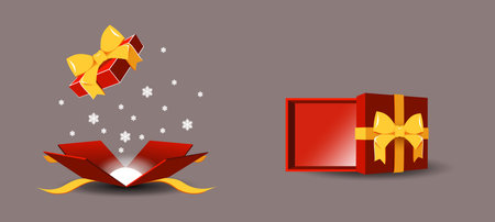 A set of Christmas gifts in snowflakes with a bow.のイラスト素材