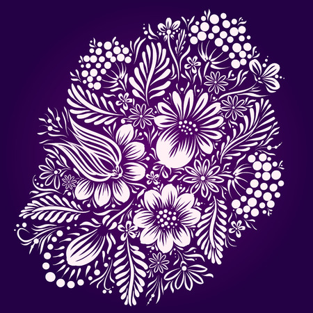 Ethnic flower ornament.  Ukrainian traditional style.のイラスト素材