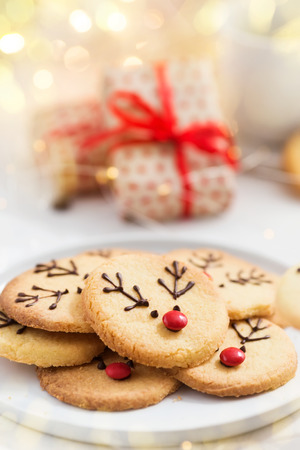 Homemade cookies reindeer cookiesの写真素材