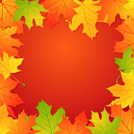 Autumn  with maple leaves and copy spaceのイラスト素材