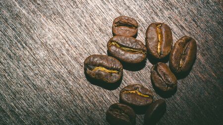 brown coffee beans in the morningの写真素材