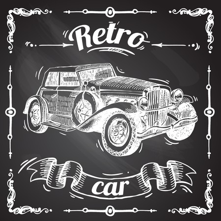 retro carのイラスト素材