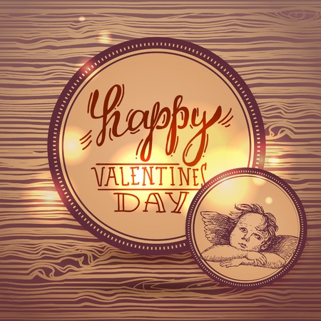 Happy Valentines Day Hand Letteringのイラスト素材