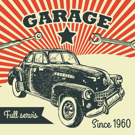 retro carのイラスト素材