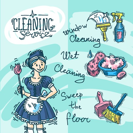 cleaning serviceのイラスト素材