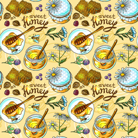 honey patternのイラスト素材