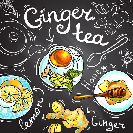 ginger teaのイラスト素材