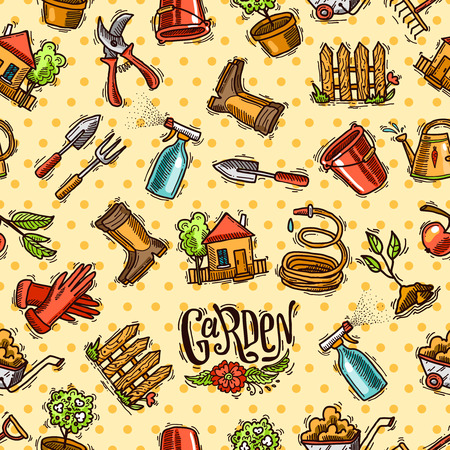 doodle icons gardenのイラスト素材