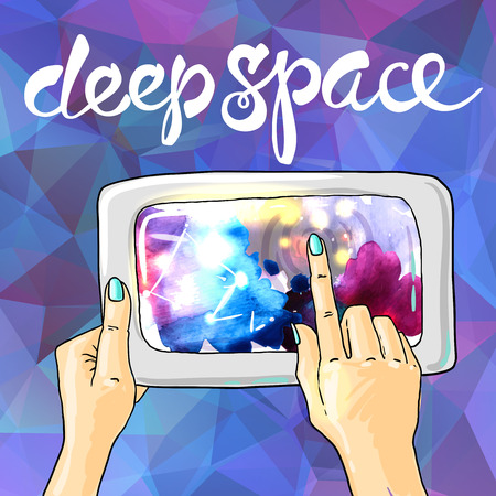 watercolor spaceのイラスト素材