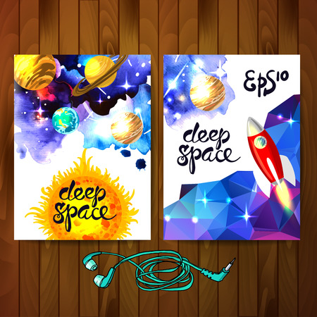 watercolor spaceのイラスト素材