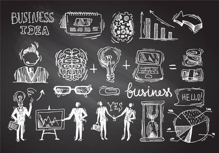 Beautiful hand drawn sketch business elements for your designのイラスト素材