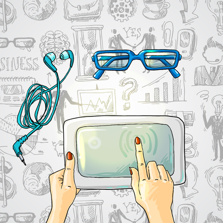 Beautiful hand drawn sketch business elements for your designのイラスト素材