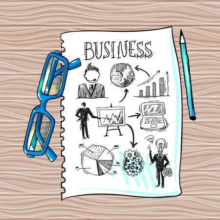 Beautiful hand drawn sketch business elements for your designのイラスト素材