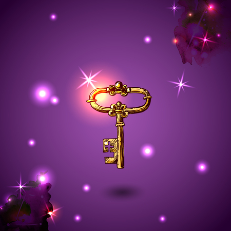 Hand drawn vector sketch illustration vintage key for your designのイラスト素材
