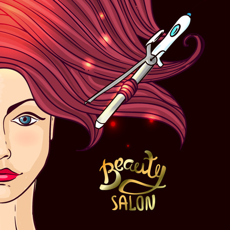 Beautiful vector hand drawn illustration of beauty salon.のイラスト素材